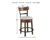 Valebeck Brown Counter Height Bar Stool - Ella Furniture