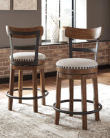 Valebeck Brown Counter Height Bar Stool - Ella Furniture