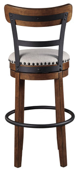 Valebeck Brown Bar Height Bar Stool - Ella Furniture