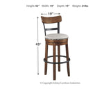 Valebeck Brown Bar Height Bar Stool - Ella Furniture