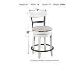 Valebeck White/Brown Counter Height Dining Table And 2 Barstools - Ella Furniture