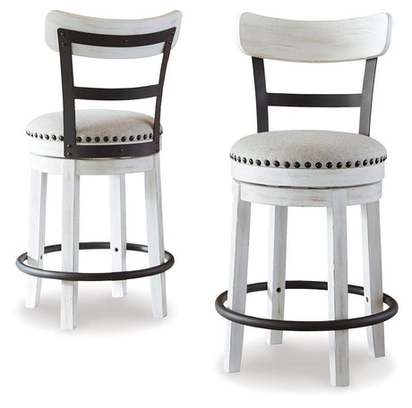 Valebeck White/Brown Counter Height Dining Table And 2 Barstools - Ella Furniture