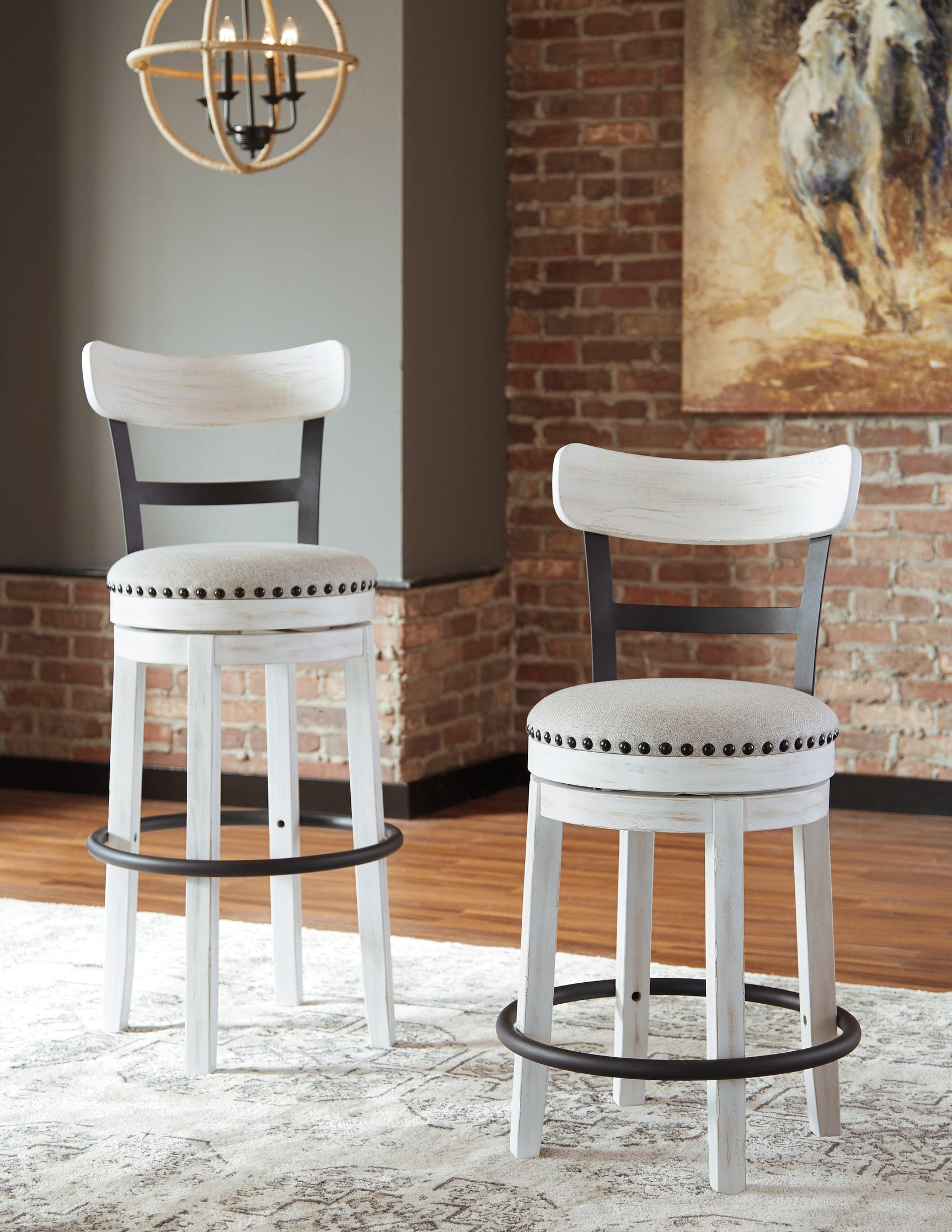 Valebeck Brown/Black Bar Height Bar Stool - Ella Furniture