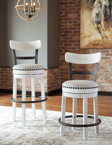 Valebeck White Bar Height Bar Stool - Ella Furniture