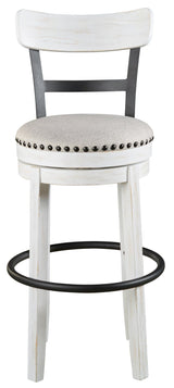 Valebeck White Bar Height Bar Stool - Ella Furniture