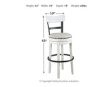 Valebeck White Bar Height Bar Stool - Ella Furniture