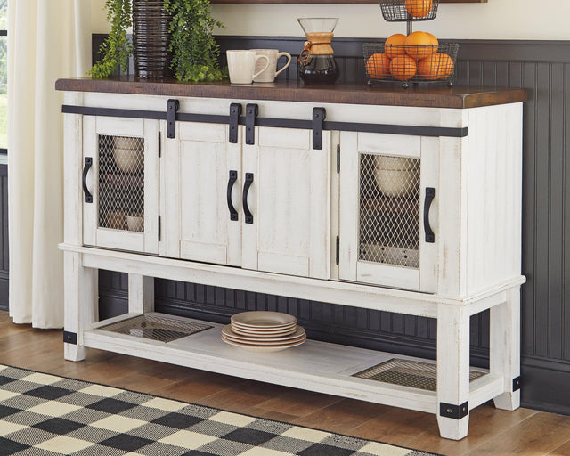 Valebeck White/Brown Dining Server - Ella Furniture