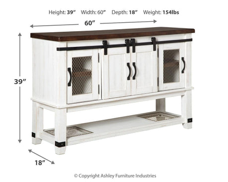 Valebeck White/Brown Dining Server - Ella Furniture
