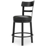 Valebeck Black Counter Height Bar Stool - Ella Furniture