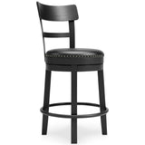 Valebeck Black Counter Height Bar Stool - Ella Furniture