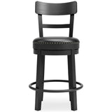 Valebeck Black Counter Height Bar Stool - Ella Furniture