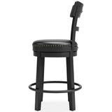 Valebeck Black Counter Height Bar Stool - Ella Furniture