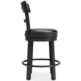 Valebeck Black Counter Height Bar Stool - Ella Furniture