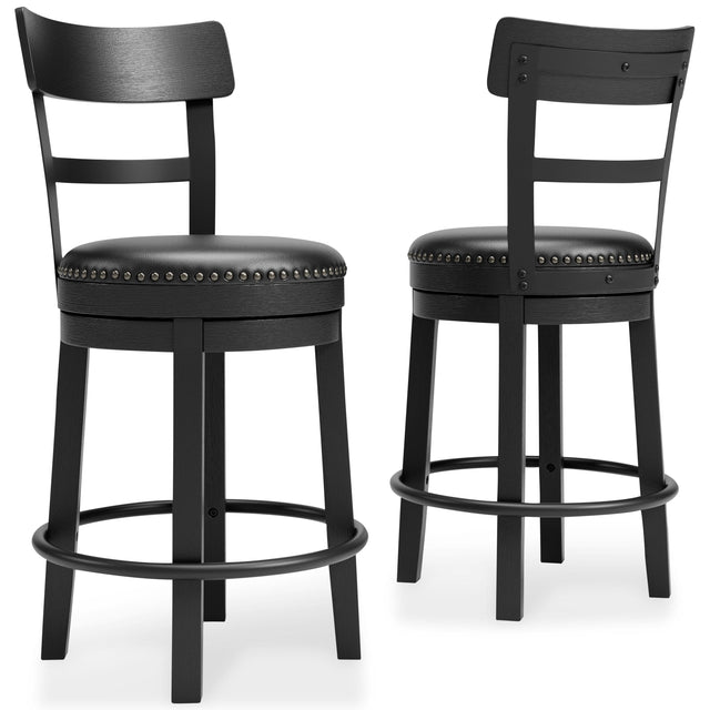 Valebeck Black Counter Height Bar Stool - Ella Furniture