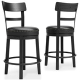 Valebeck Black Counter Height Bar Stool - Ella Furniture