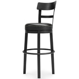 Valebeck Black Bar Height Bar Stool - Ella Furniture