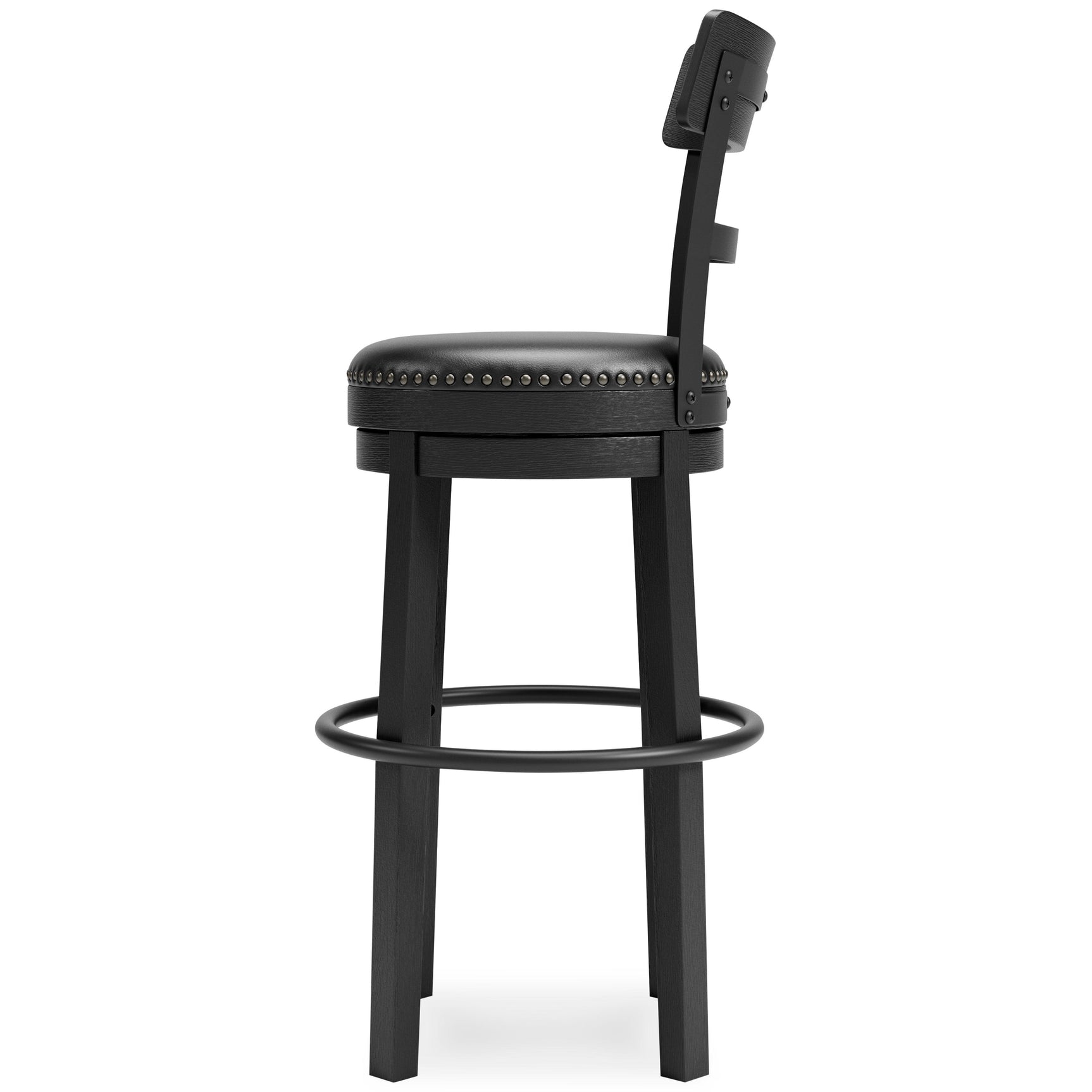 Valebeck Black Bar Height Bar Stool - Ella Furniture