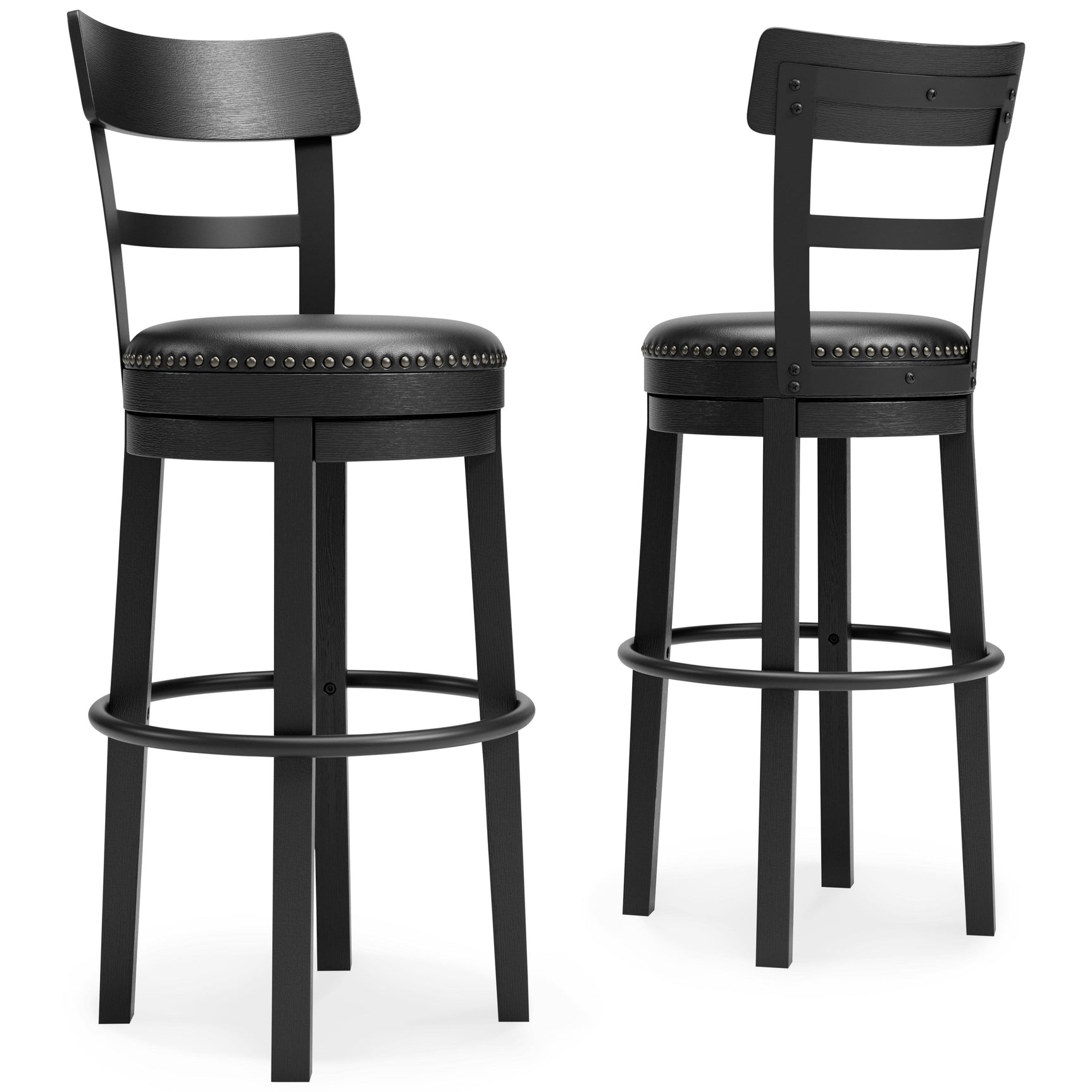 Valebeck Black Bar Height Bar Stool - Ella Furniture