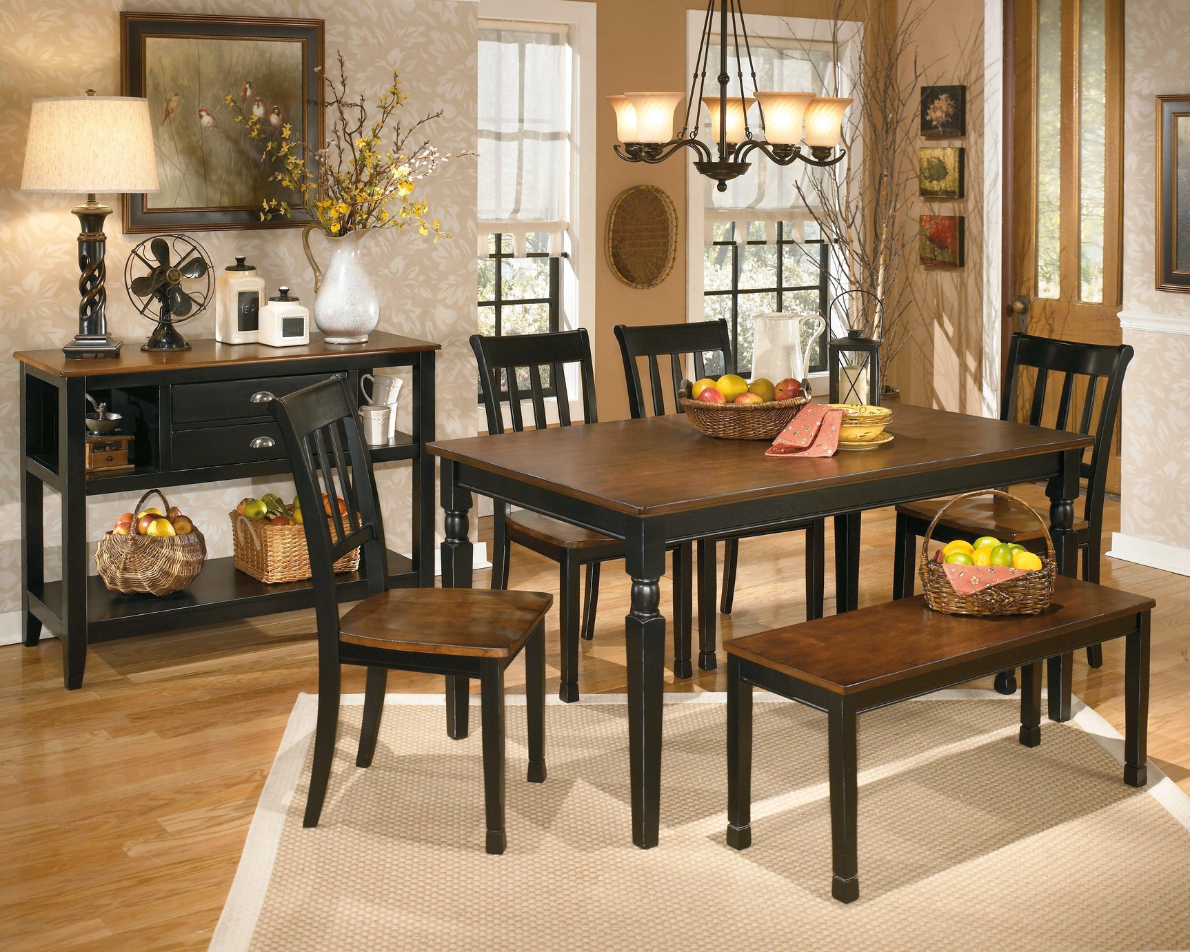 Owingsville Black/brown Dining Bench - Ella Furniture