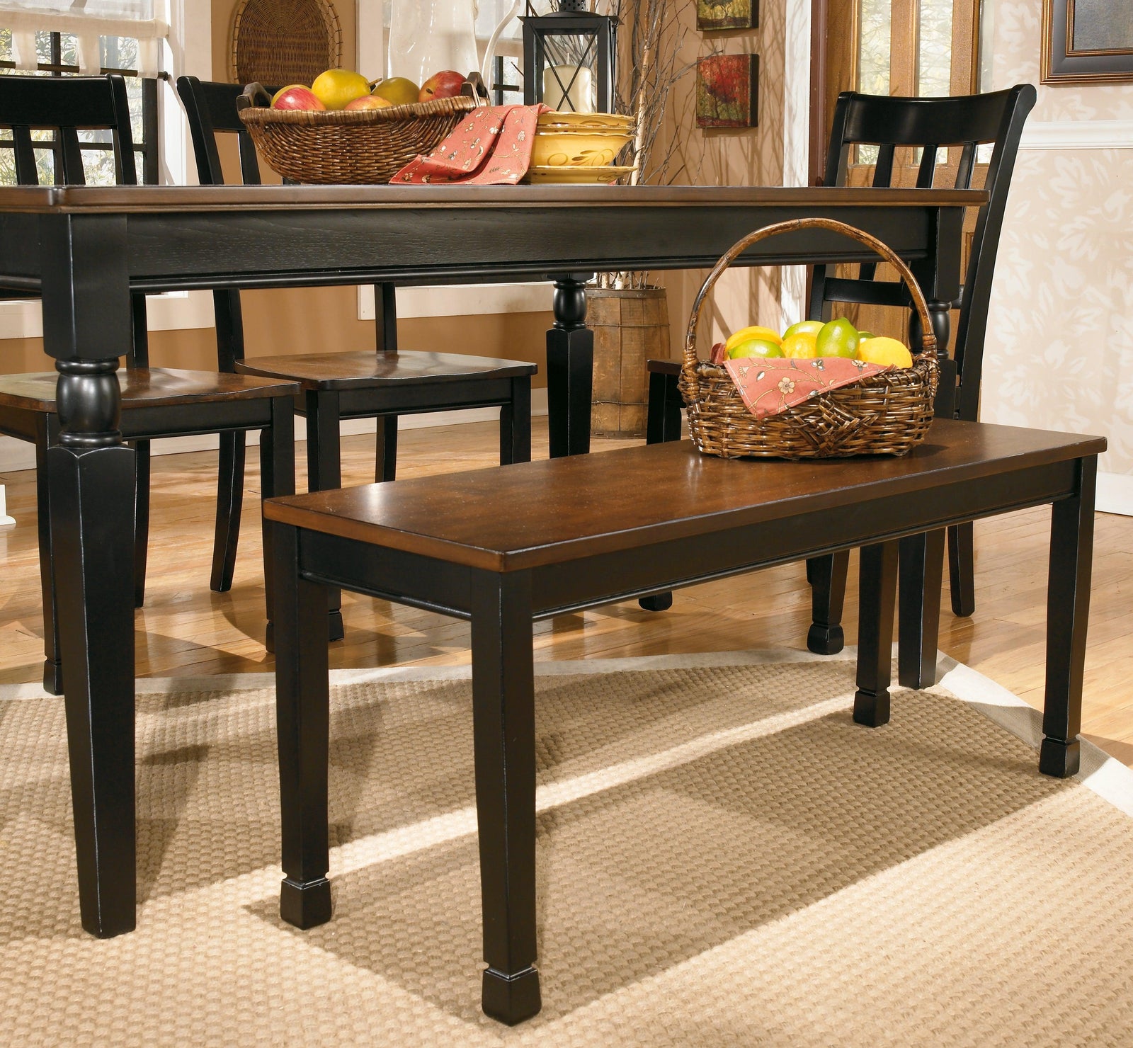 Owingsville Black/brown Dining Bench - Ella Furniture