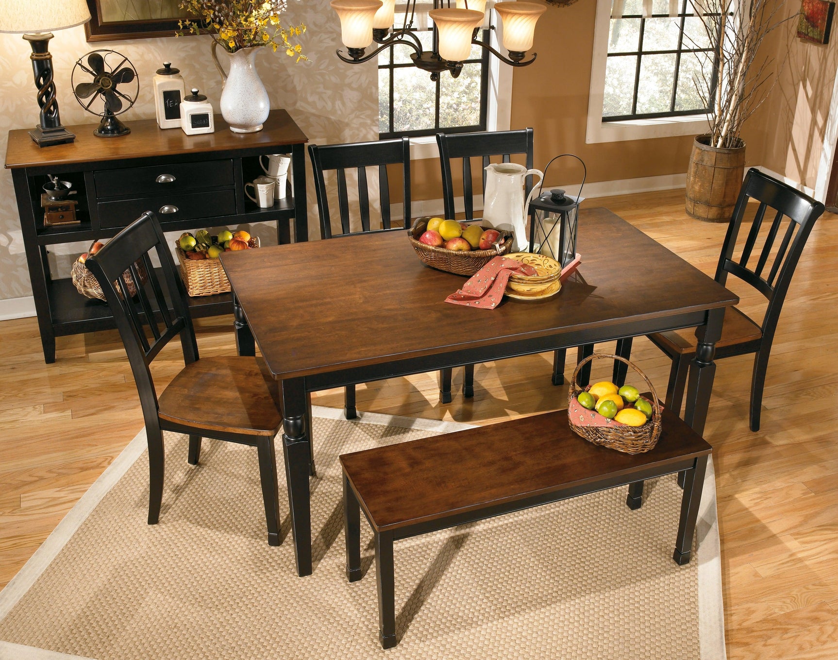 Owingsville Black/brown Dining Bench - Ella Furniture