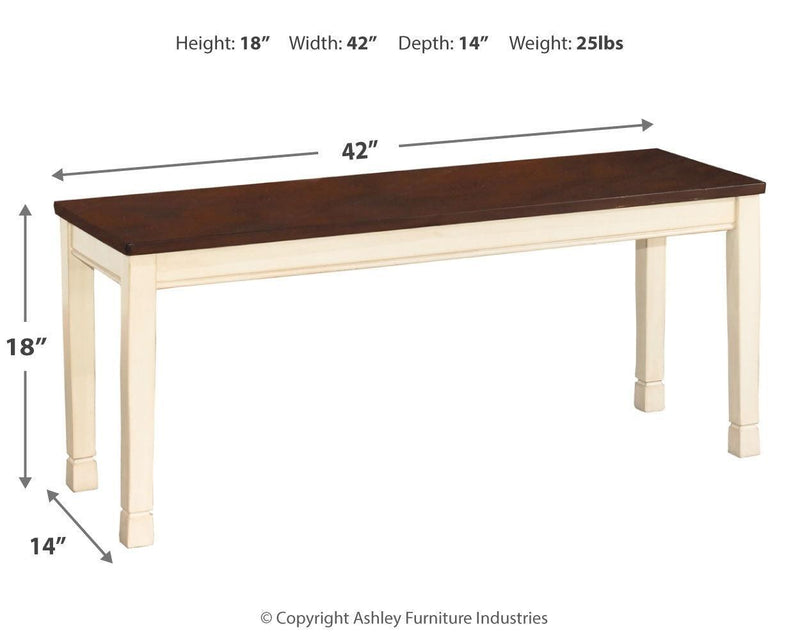 Whitesburg Brown/cottage White Dining Bench