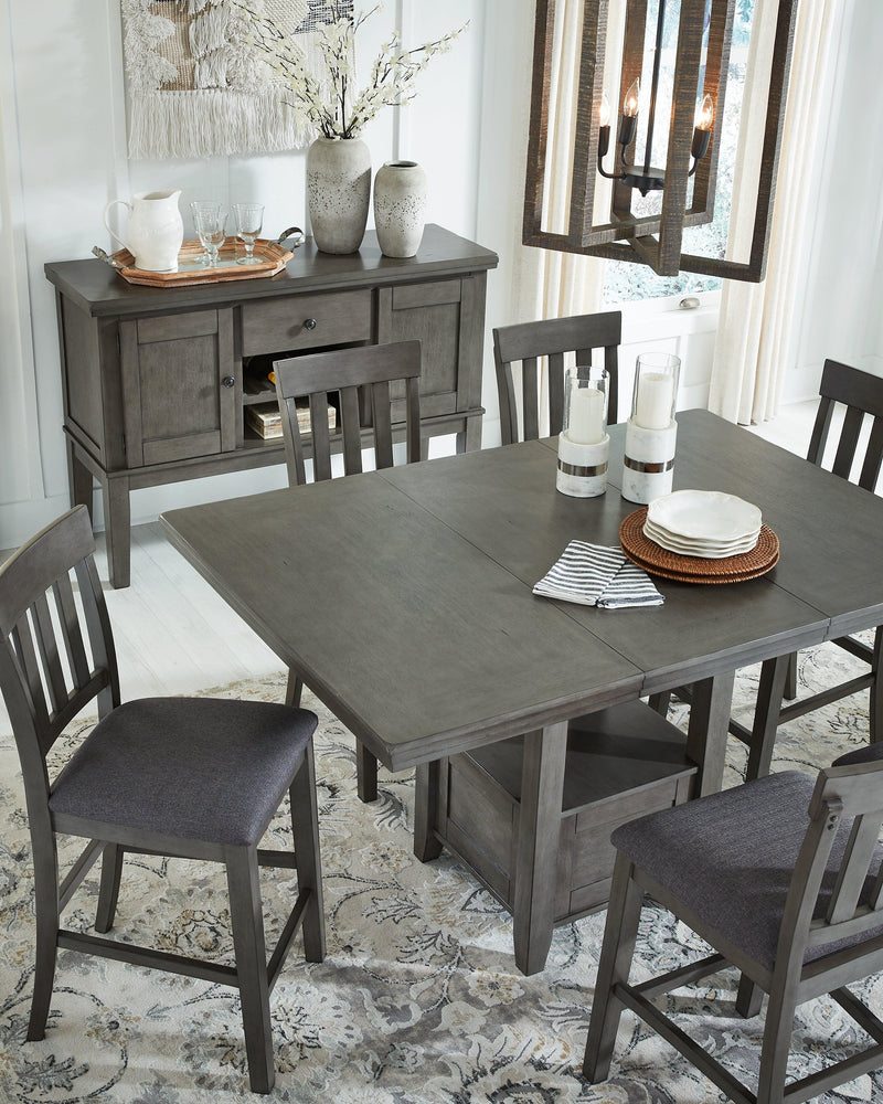 Hallanden Gray Counter Height Dining Extension Table - Ella Furniture