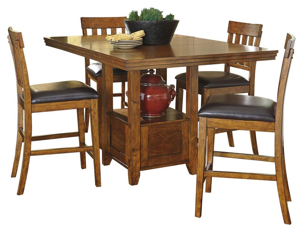 Ralene Medium Brown Counter Height Dining Extension Table - Ella Furniture