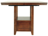 Ralene Medium Brown Counter Height Dining Extension Table - Ella Furniture