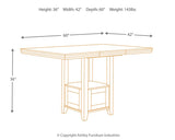 Ralene Medium Brown Counter Height Dining Extension Table - Ella Furniture