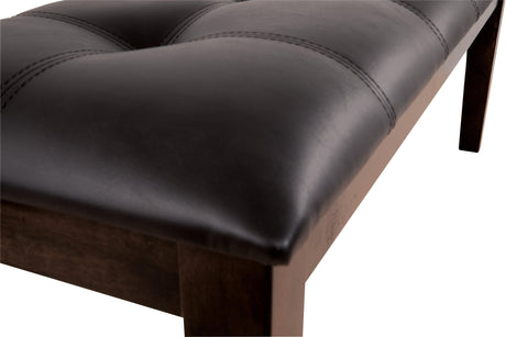 Close-up of assembly hardware on Haddigan Dining Bench