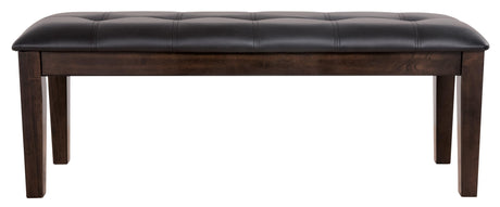 Haddigan Dining Bench angled with tufted seat visible