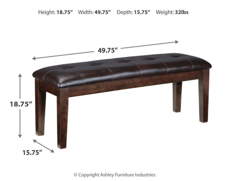 Dimensions diagram for Haddigan Dining Bench