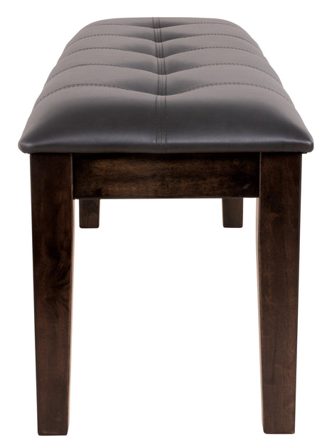 Solid wood dark brown leg detail of Haddigan Dining Bench