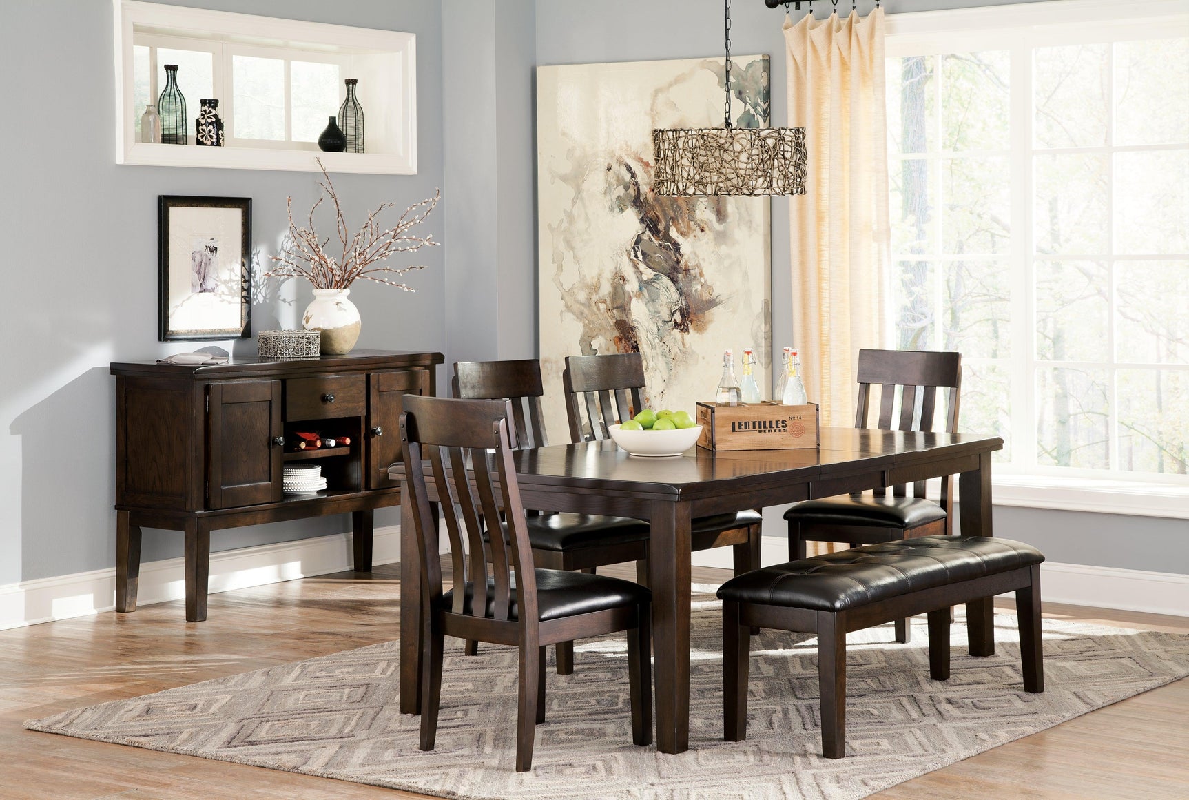 Haddigan Dark Brown Dining Bench - Ella Furniture