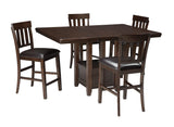 Haddigan Dark Brown Counter Height Dining Extension Table - Ella Furniture
