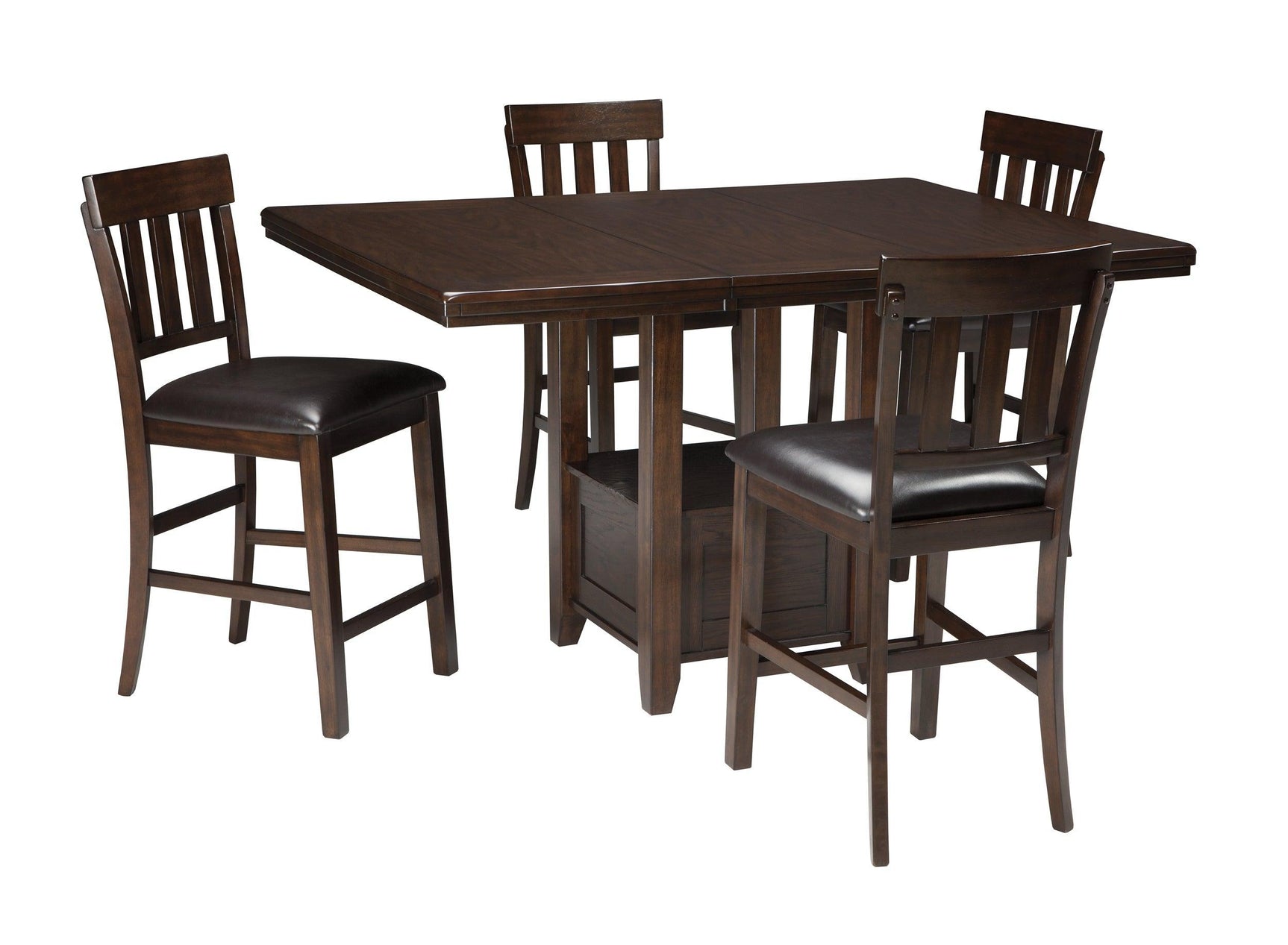 Haddigan Dark Brown Counter Height Dining Extension Table - Ella Furniture