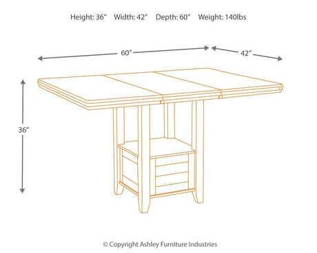 Haddigan Dark Brown Counter Height Dining Extension Table - Ella Furniture
