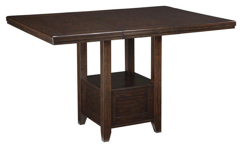 Haddigan Dark Brown Counter Height Dining Extension Table - Ella Furniture