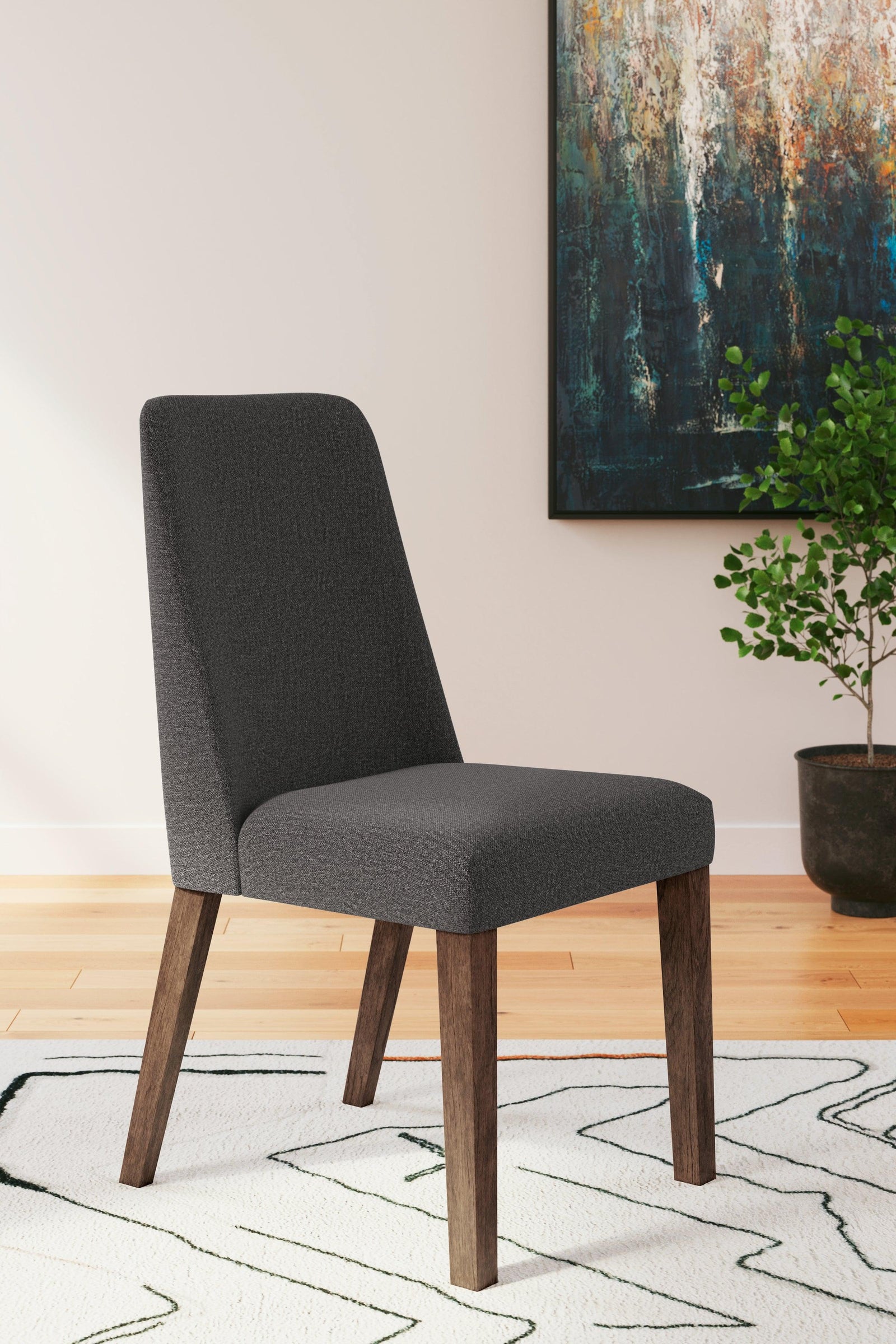 Lyncott Charcoal/brown Dining Chair - Ella Furniture