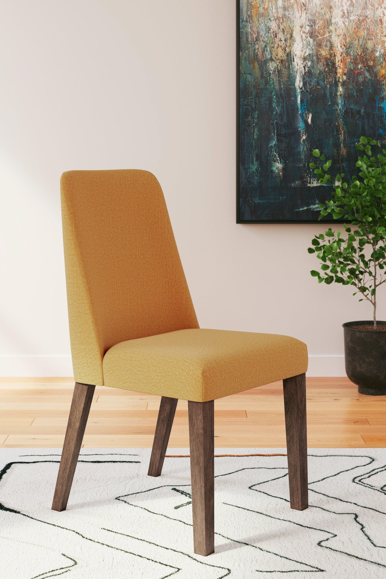 Lyncott Mustard/brown Dining Chair - Ella Furniture