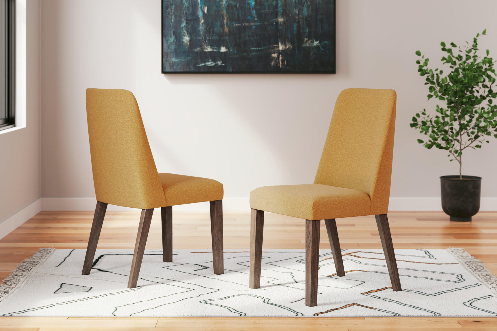 Lyncott Mustard/brown Dining Chair - Ella Furniture