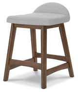 Lyncott Light Gray/brown Counter Height Bar Stool - Ella Furniture