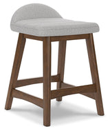Lyncott Light Gray/brown Counter Height Bar Stool - Ella Furniture