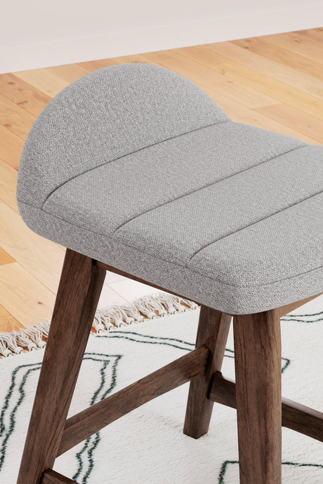 Lyncott Light Gray/brown Counter Height Bar Stool - Ella Furniture