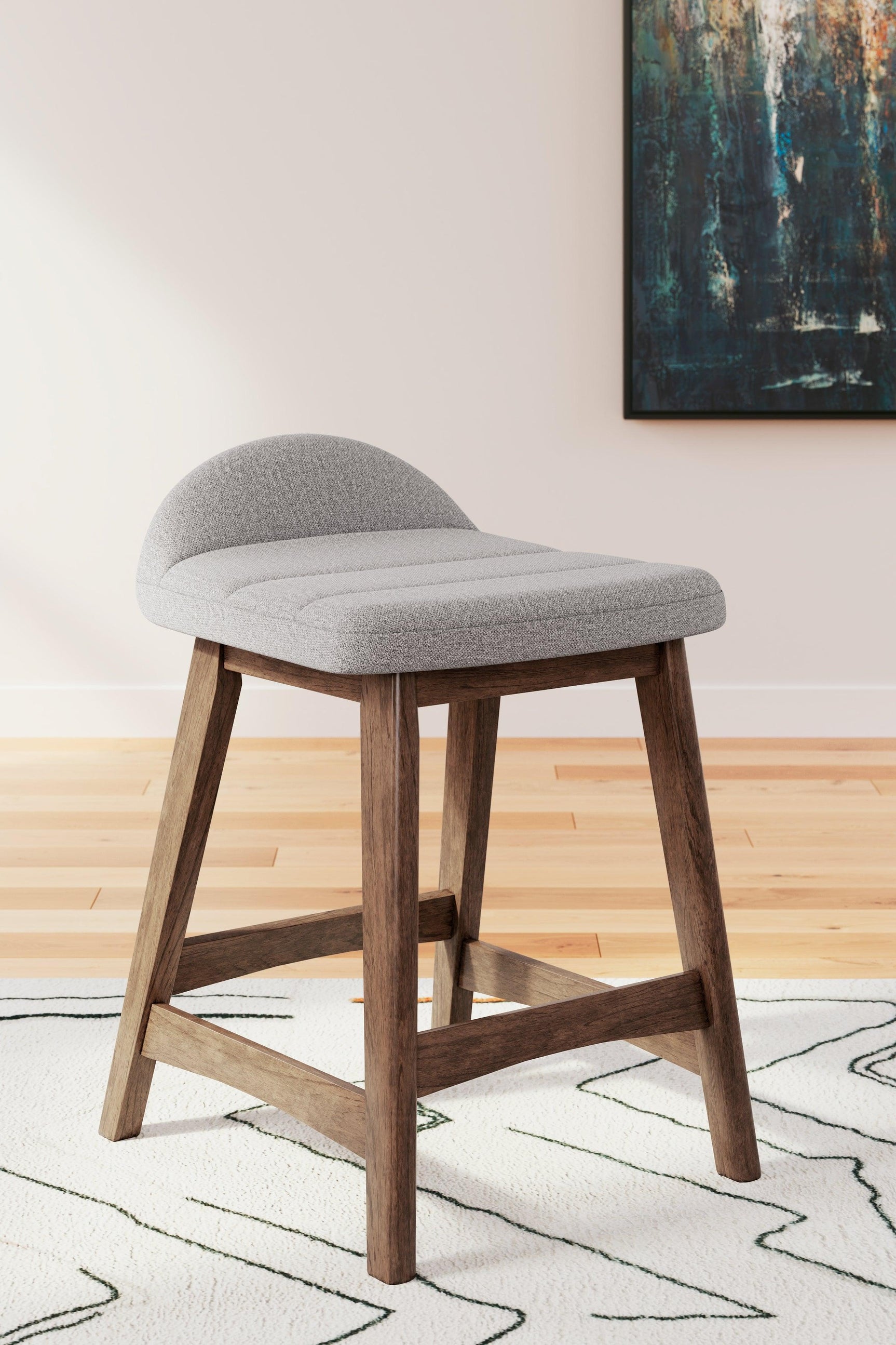 Lyncott Light Gray/brown Counter Height Bar Stool - Ella Furniture