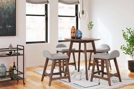 Lyncott Light Gray/brown Counter Height Bar Stool - Ella Furniture