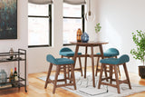 Lyncott Blue/brown Counter Height Bar Stool - Ella Furniture