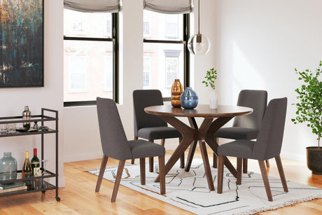 Lyncott Charcoal/brown Dining Chair - Ella Furniture
