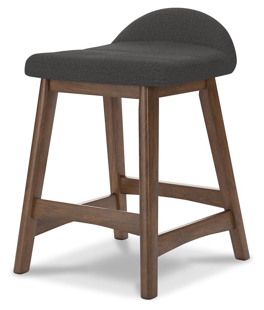 Lyncott Charcoal/brown Counter Height Bar Stool - Ella Furniture